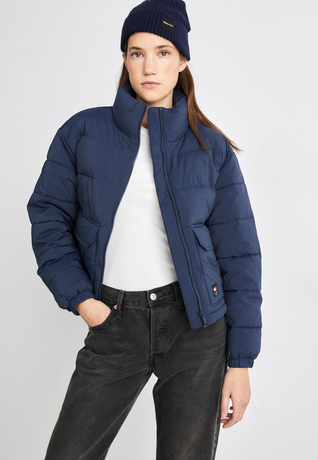 Зимняя куртка BACK LOGO PUFFER Tommy Jeans, тёмно-синий