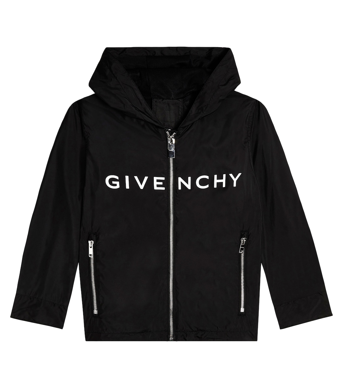 Техническая куртка с капюшоном и логотипом Givenchy Kids, черный бесшовная супертеплая техническая куртка с капюшоном oysho экрю