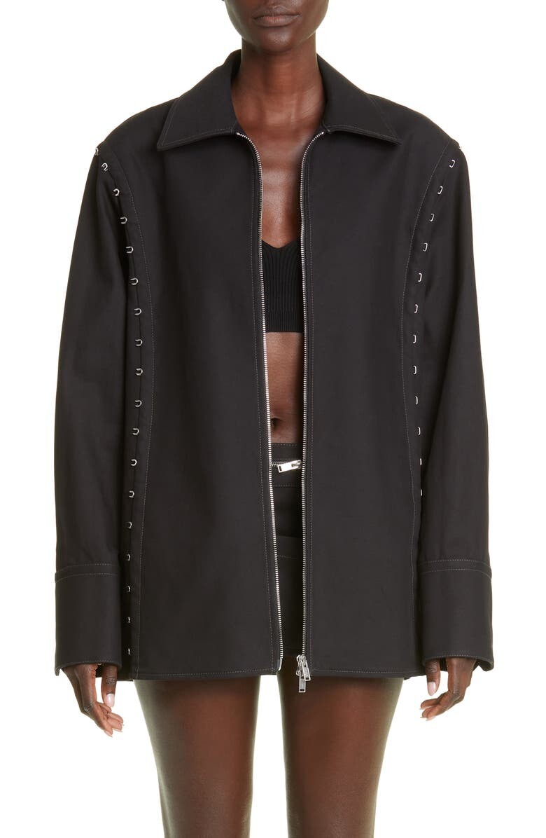 

Куртка-рубашка из хлопкового твила Hook & Eye DION LEE, черный