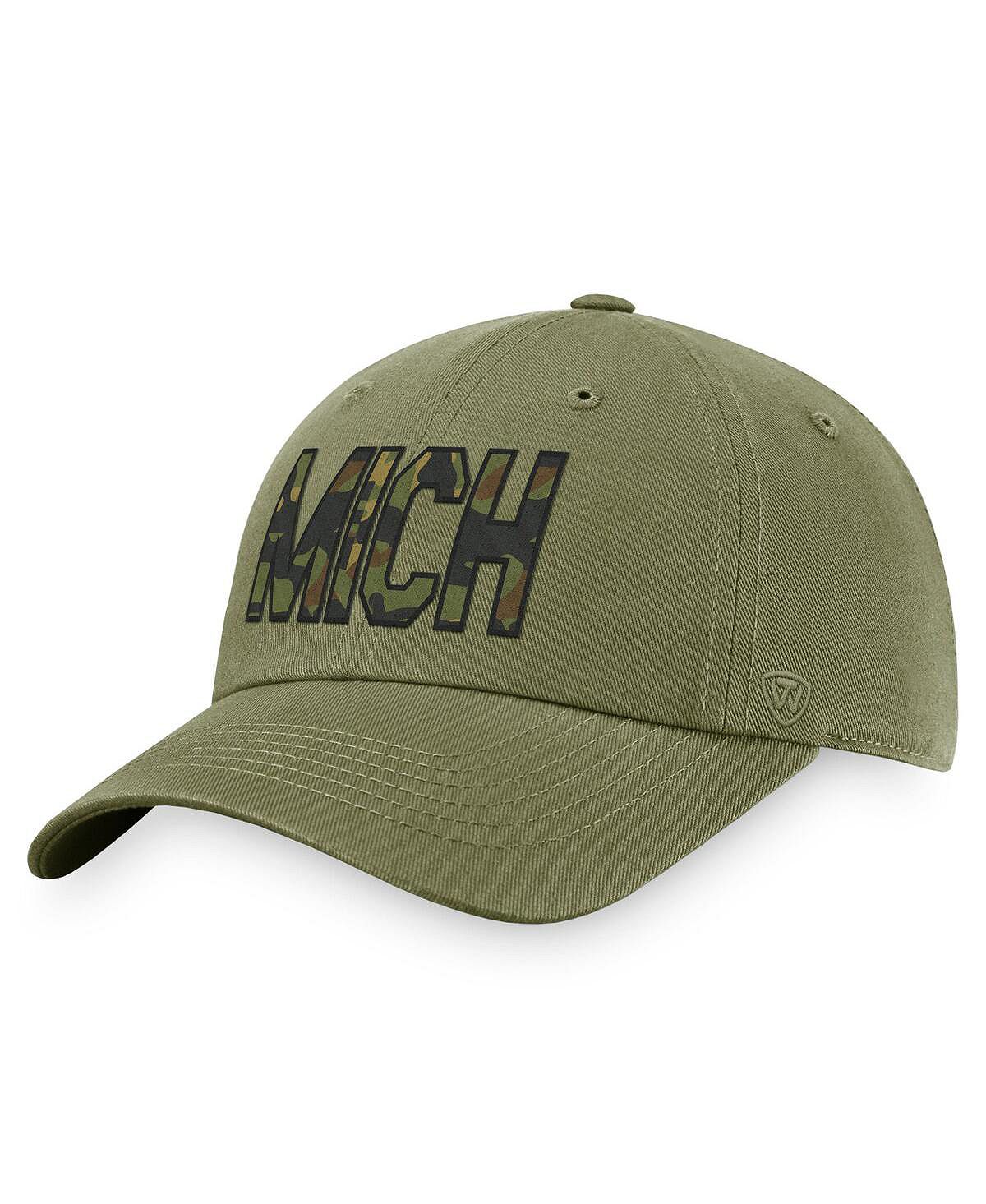 Мужская оливковая регулируемая шляпа Michigan Wolverines OHT в военном стиле Top of the World