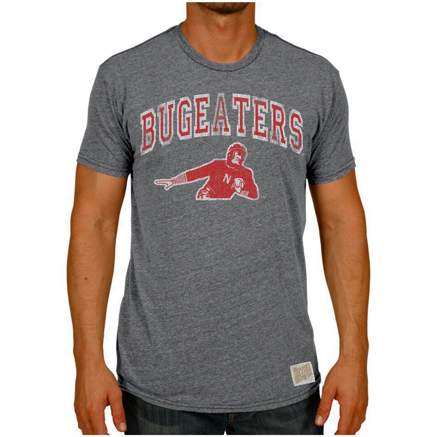 

Мужская оригинальная брендовая ретро-футболка Heather Grey Nebraska Huskers Vintage Bugeaters Tri-Blend