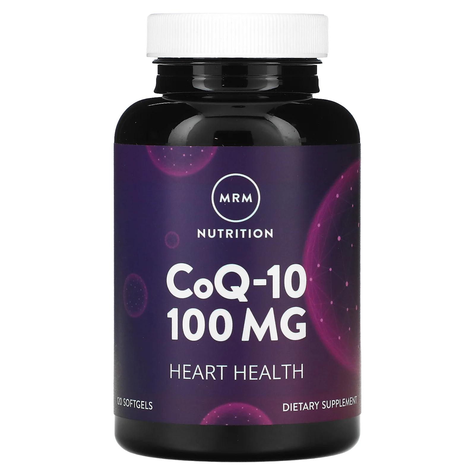 MRM Коэнзим Q-10 100 мг 120 желатиновых капсул mrm nutrition коэнзим q 10 100 мг 60 мягких таблеток