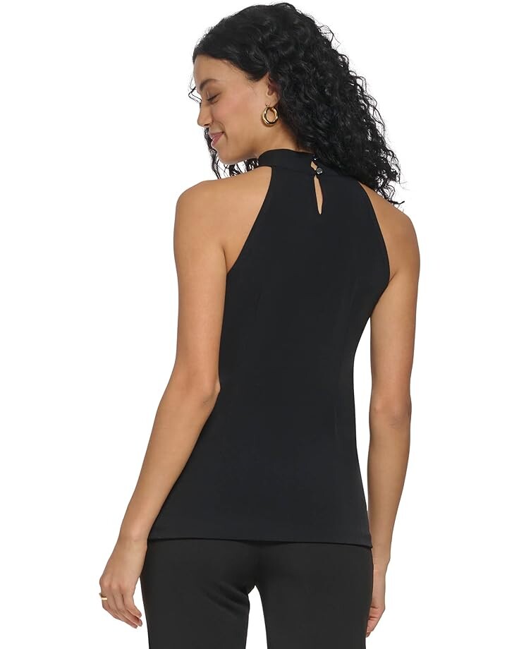 

Топ DKNY Sleeveless Mock Neck Top, черный