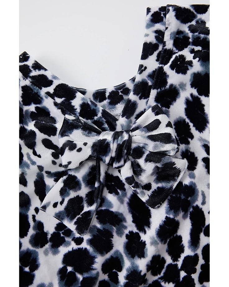 

Платье Chaser Stretch Velvet Bow Detail Puff Sleeve Dress, цвет Snow Leopard