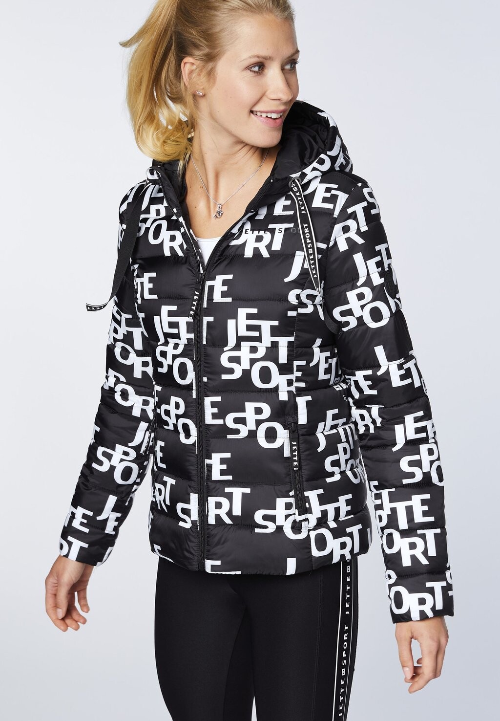 

Легкая куртка Jette Sport, черно-белый, Черный