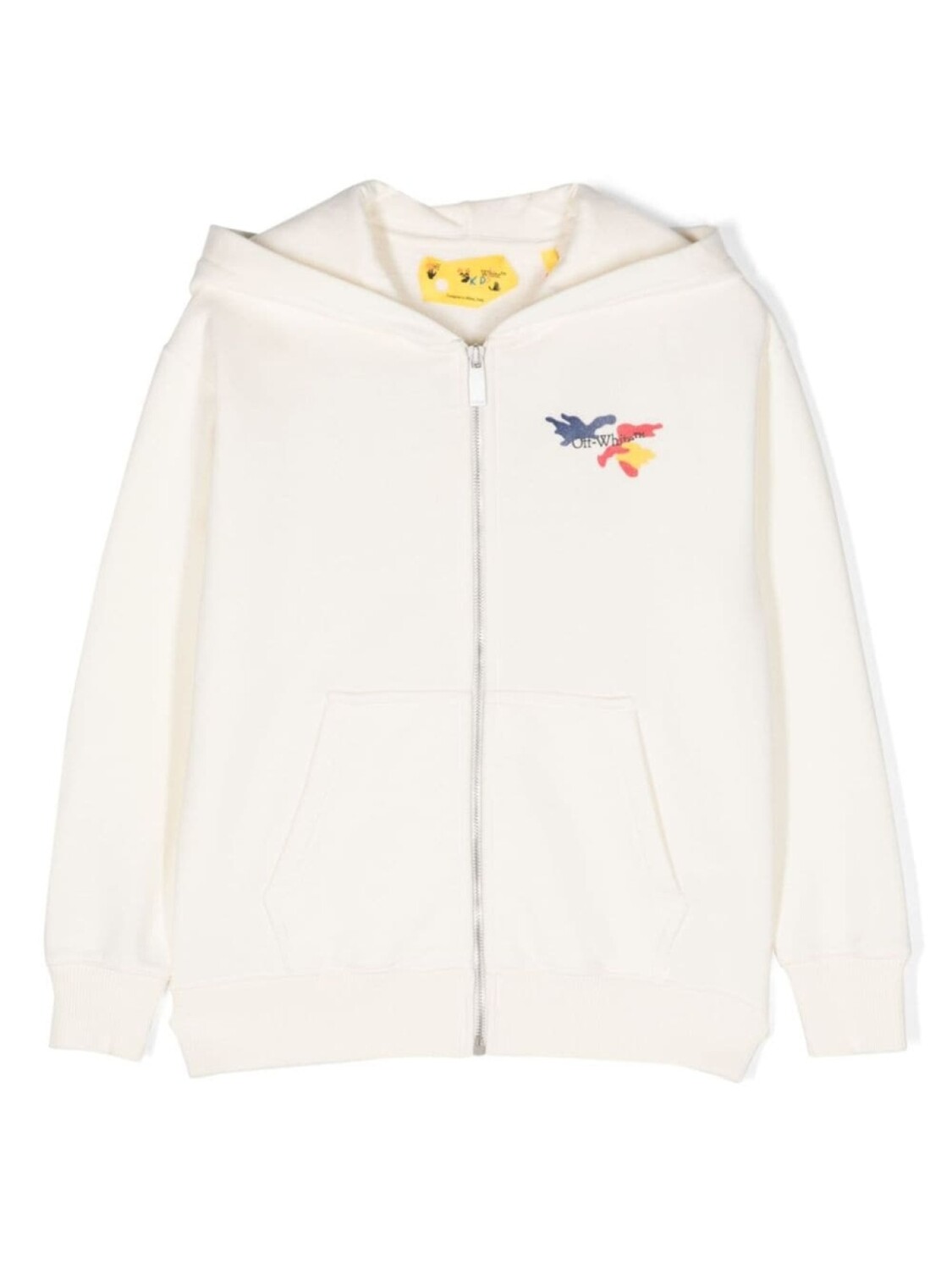 

Off-White Kids худи на молнии с логотипом, нейтральный цвет