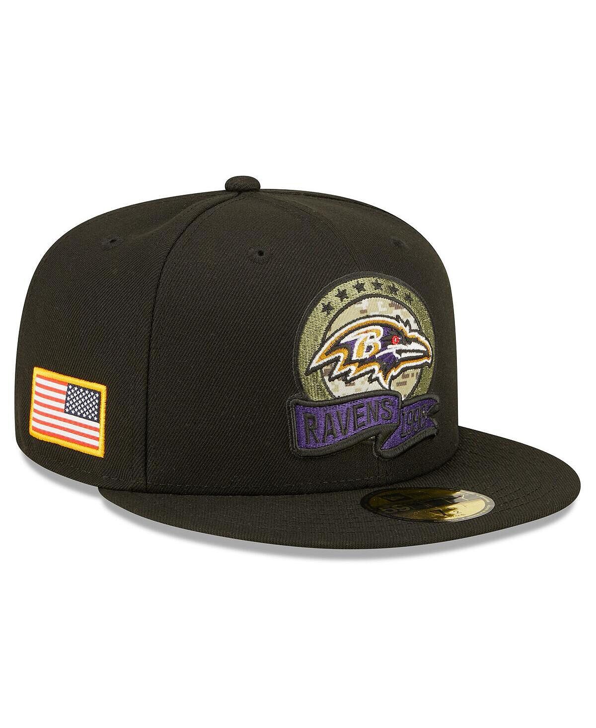 

Мужская черная приталенная кепка Baltimore Ravens 2022 Salute To Service 59FIFTY New Era
