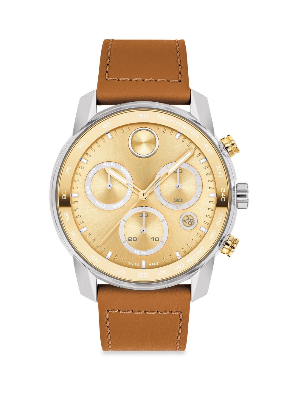

Часы BOLD Verso с кожаным ремешком Movado, золотой