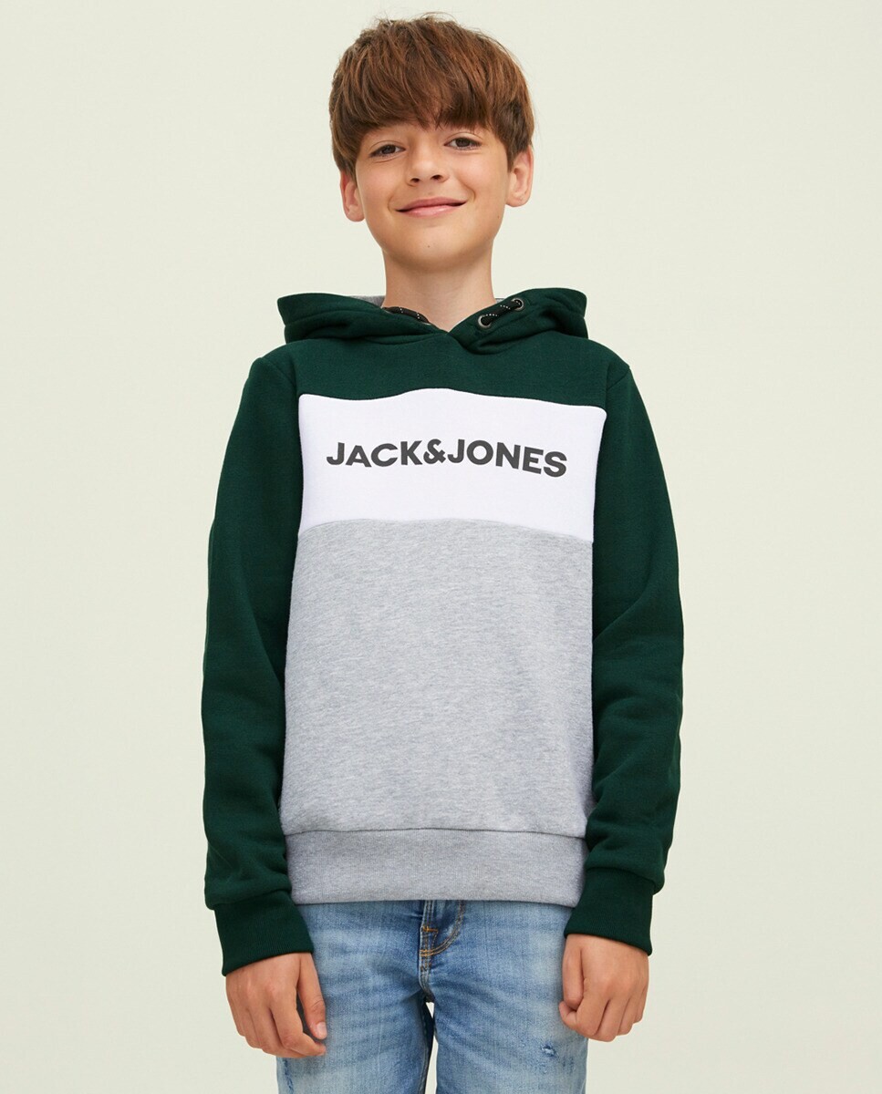 

Толстовка с капюшоном для мальчика с логотипом Jack & Jones, зеленый