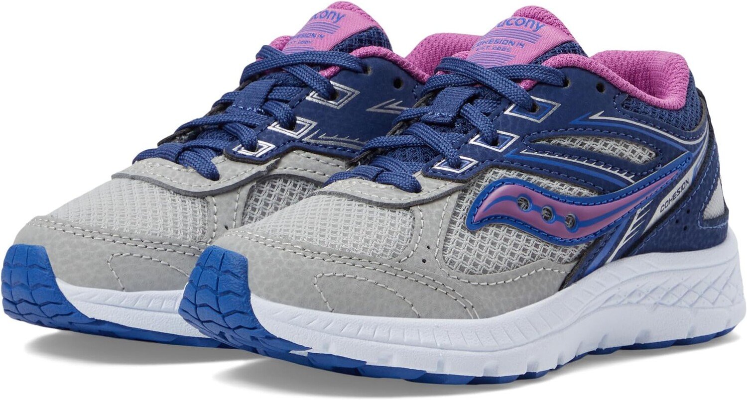 

Кроссовки Cohesion 14 LTT Saucony Kids, цвет Navy/Grey/Grape