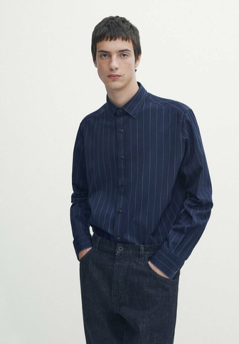 

Рубашка STRIPED Massimo Dutti, цвет blue