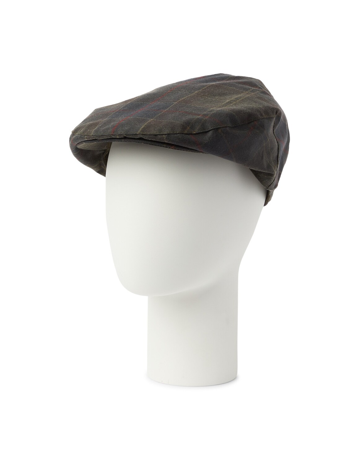 

Вощеная плоская кепка в клетку тартан. Barbour, зеленый