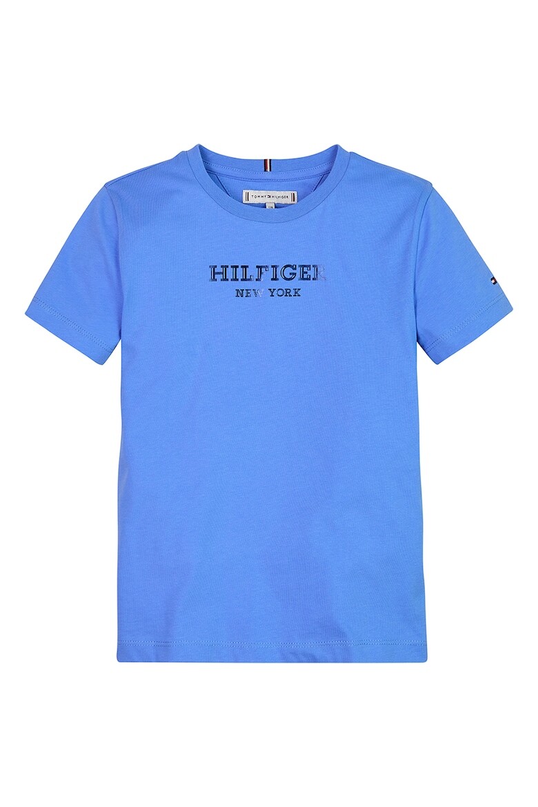 

Хлопковая футболка с овальным вырезом Tommy Hilfiger, синий