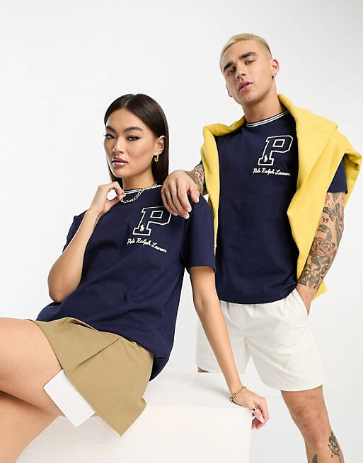 

Темно-синяя эксклюзивная футболка Polo Ralph Lauren x ASOS с логотипом, Синий