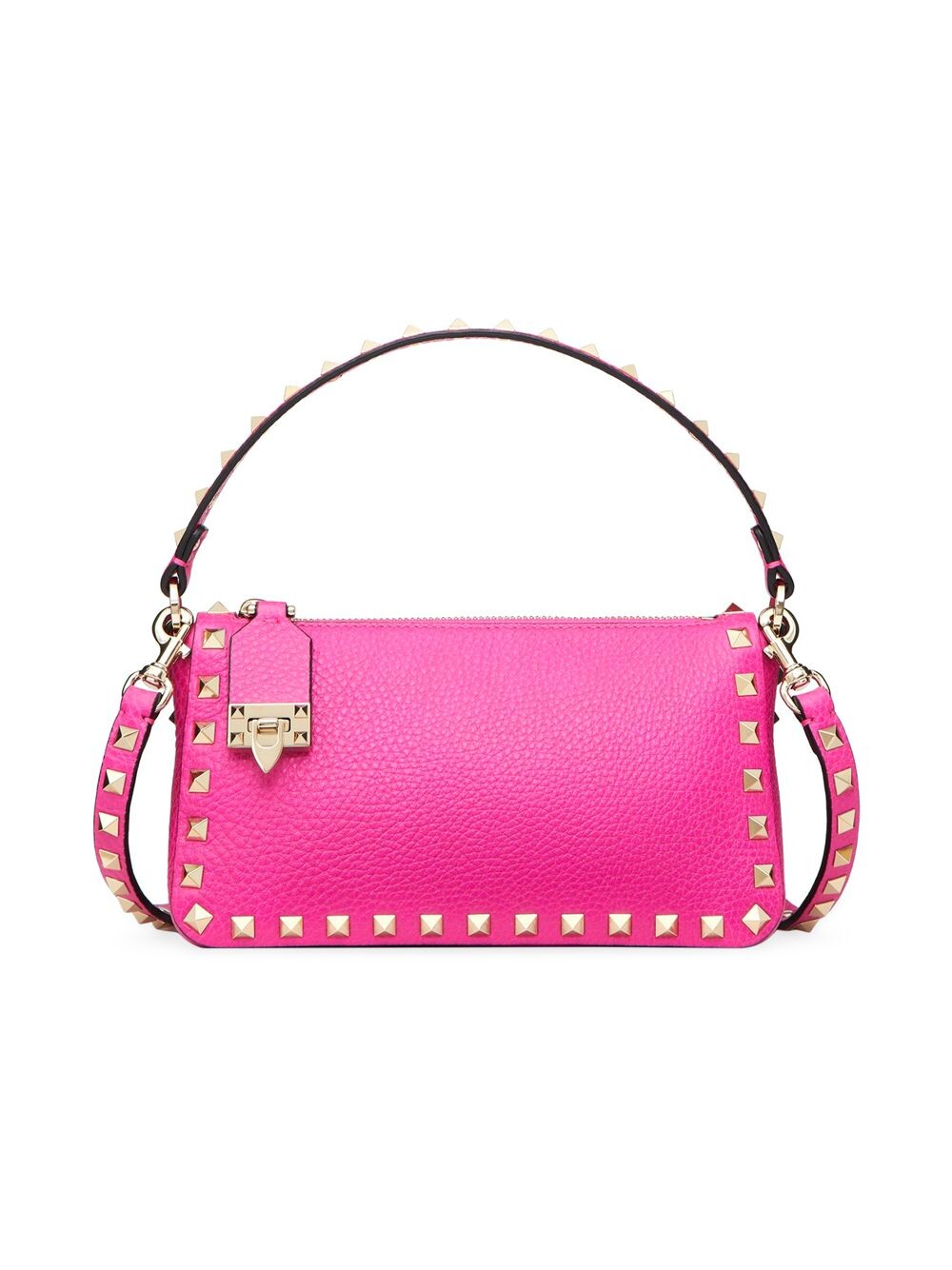 

Маленькая сумка через плечо Rockstud из зернистой телячьей кожи Valentino Garavani, розовый