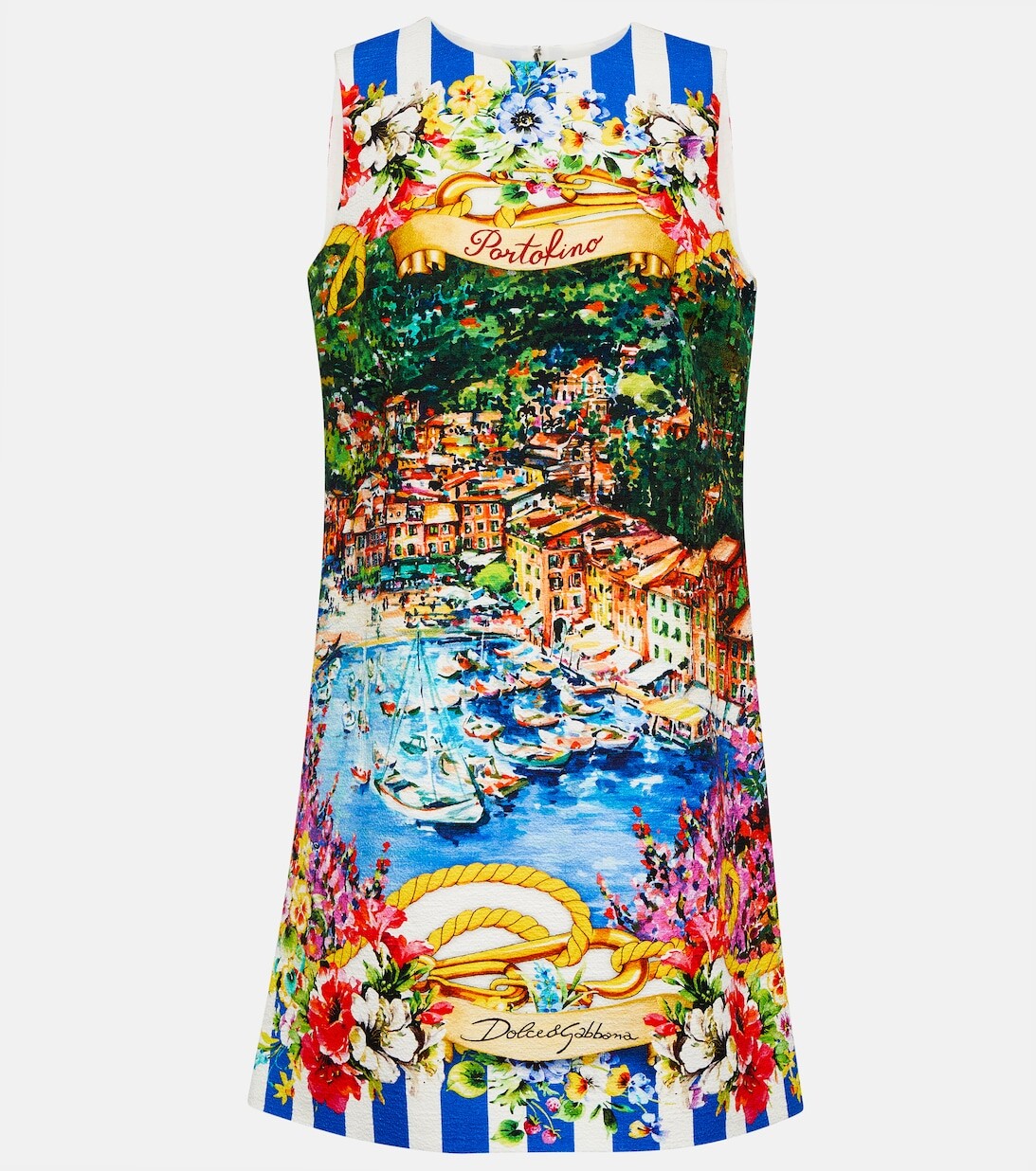 

Мини-платье Portofino из хлопка с принтом DOLCE&GABBANA, разноцветный