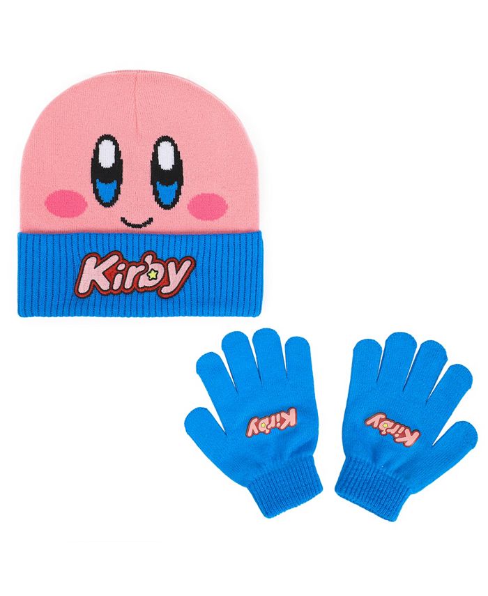 цена Комплект вязаной шапки и перчаток в рубчик Big Boys Kirby, 2 предмета Bioworld, мультиколор