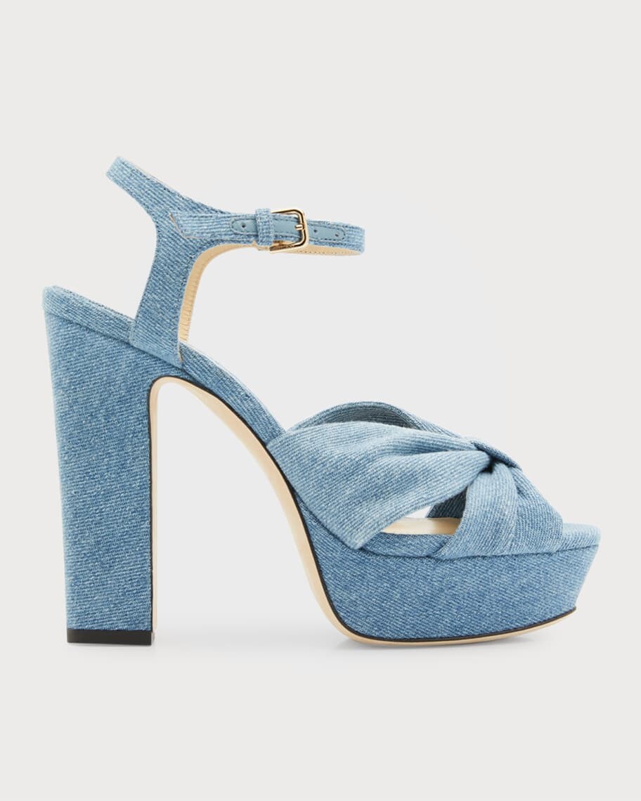 

Джинсовые сандалии на платформе с узлом Heloise 120 Jimmy Choo