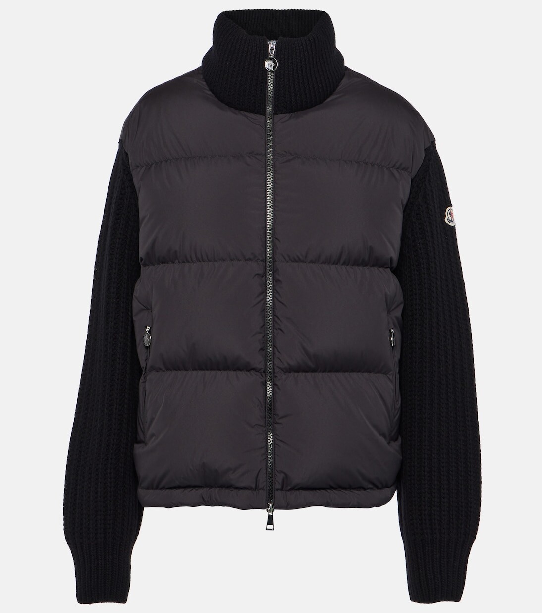 

Пуховик с шерстяной отделкой Moncler, черный