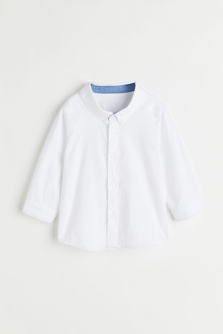 Хлопчатобумажную рубашку H&M, белый хлопчатобумажную рубашку h