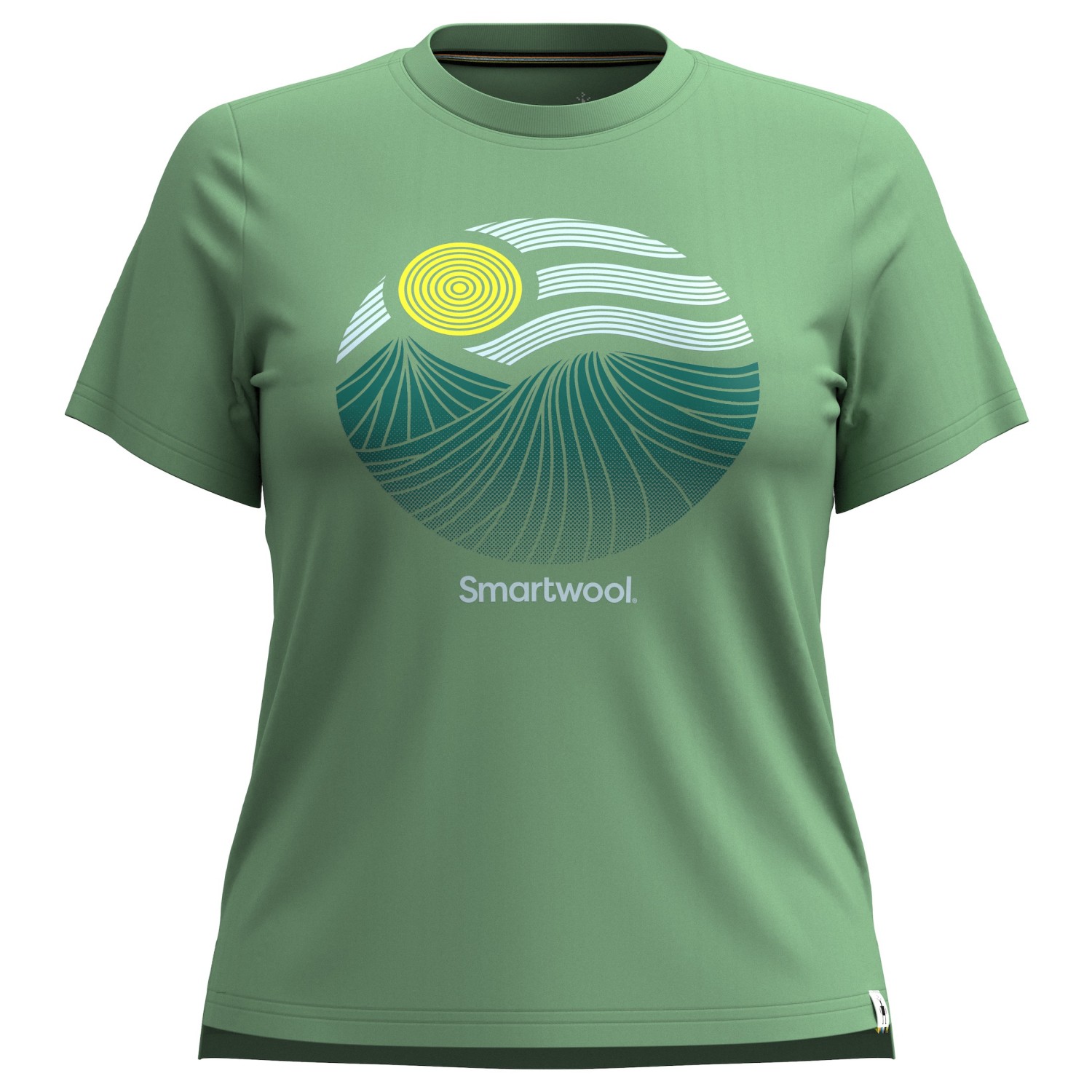 Рубашка из мериноса Smartwool Women's Horizon View Graphic Short Sleeve, цвет Honey Dew
