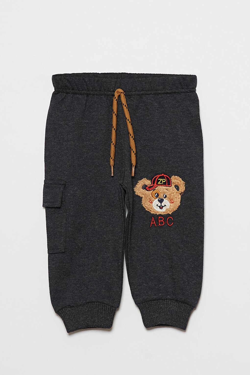 Спортивные штаны для маленьких мальчиков с карманами и принтом медведя JackandRoy, темно-серый мягкая пижама с принтом медведя для маленьких девочек и мальчиков