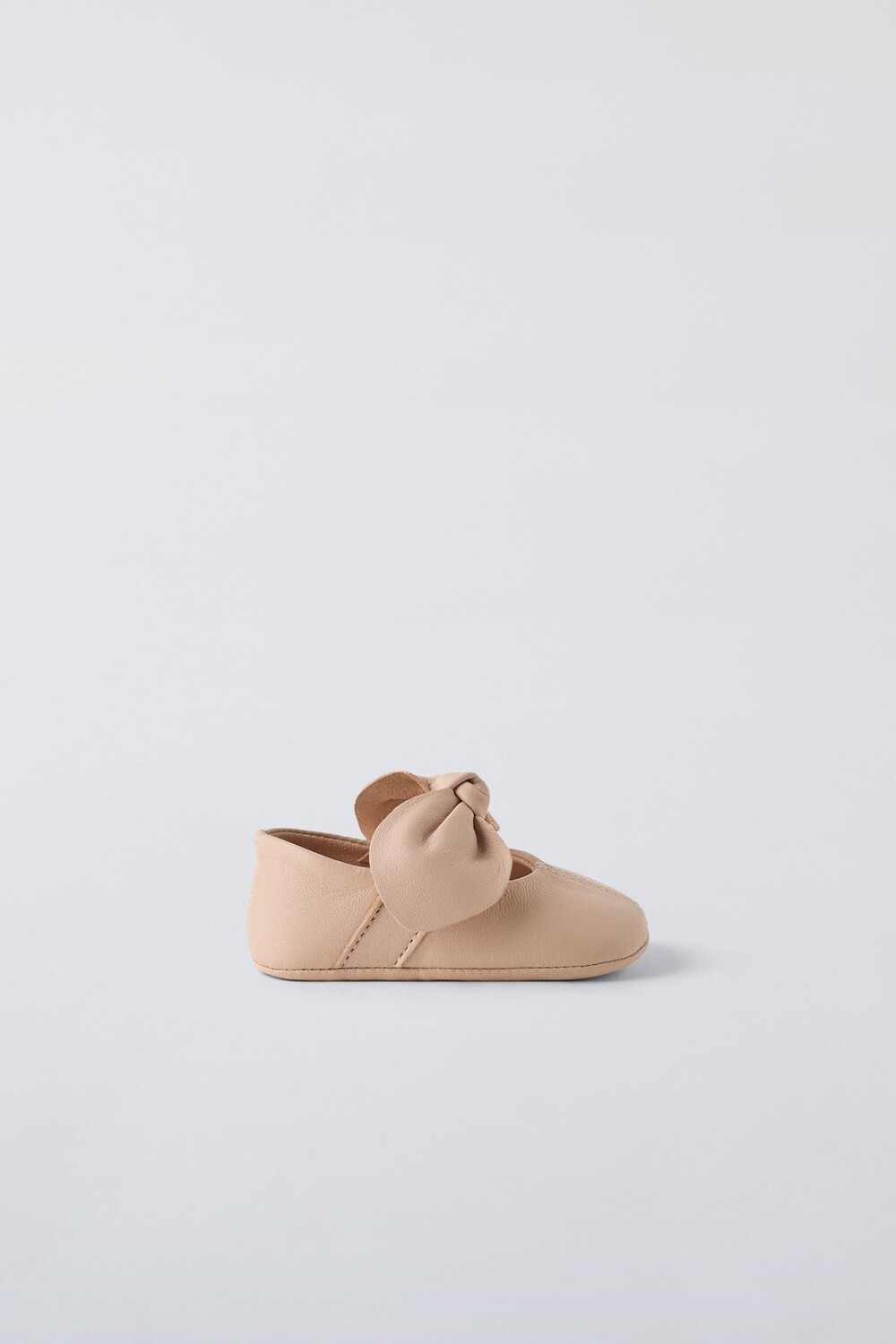 Кожаные туфли с бантом ZARA, розовый