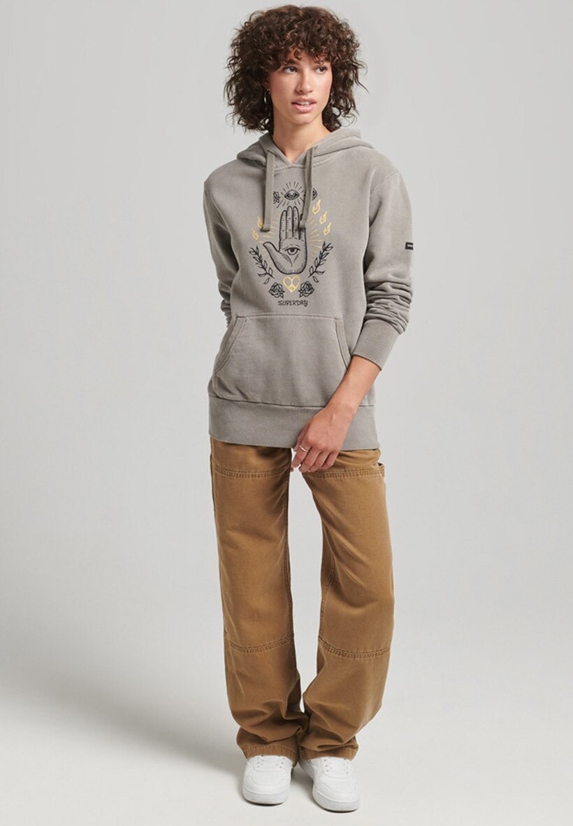 

Толстовка Superdry VINTAGE PEACE LOVE, цвет dark khaki