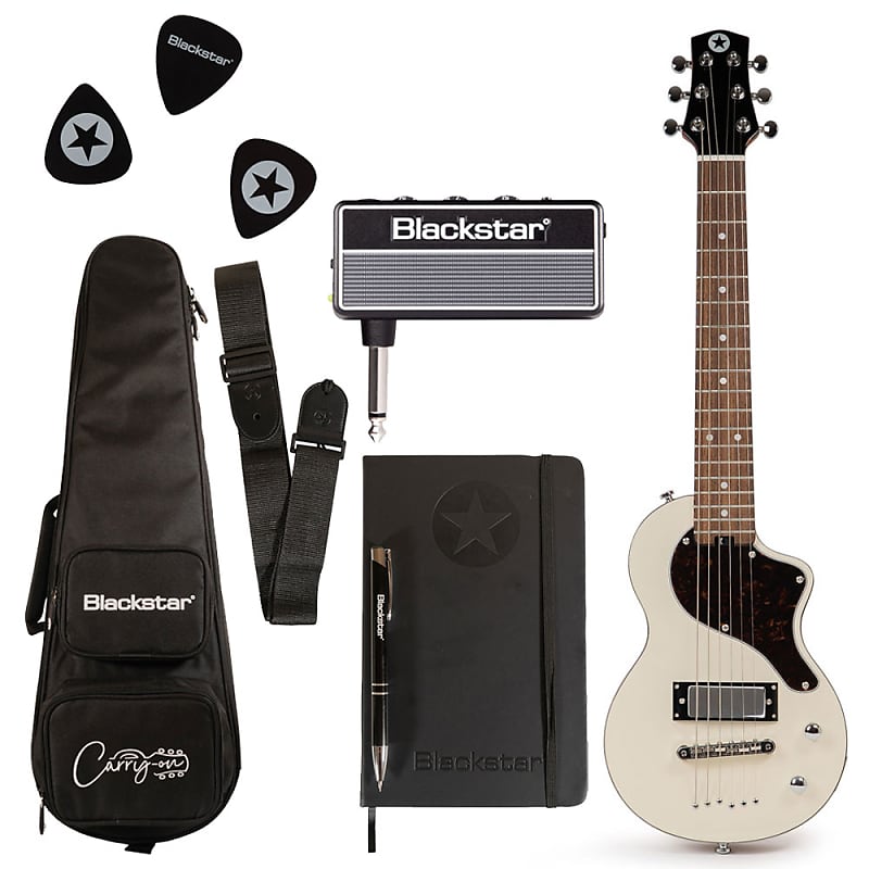 цена Электрогитара Blackstar Travel Guitar Pack White with AmPlug Fly + Travel Bag + Medium Picks + More