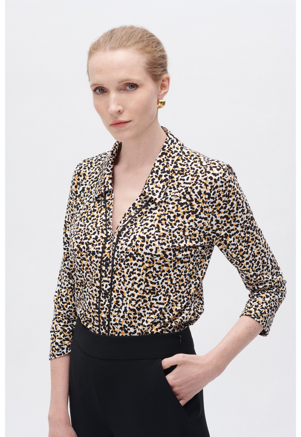 Блузка-рубашка CAROLL CAROLL; FRENCH BRAND; FASHION; ELEGANT; MODERN T-SHIRT TITO, цвет ecru