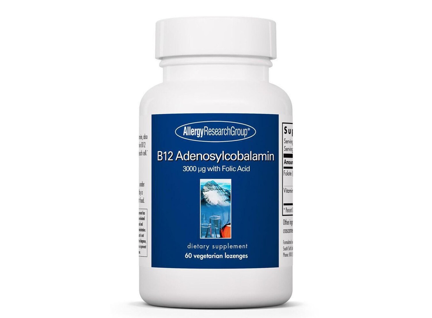 

Allergy Research Group, Аденозилкобаламин B12, 60 вегетарианских пастилок ARG