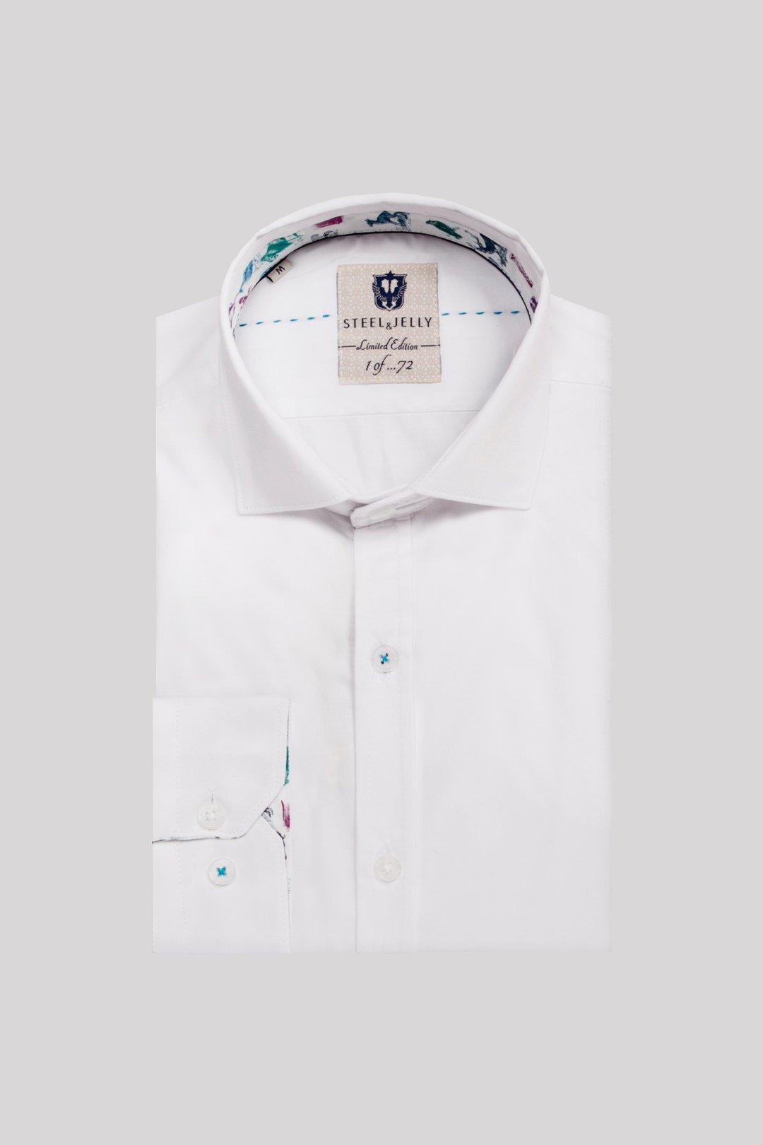 цена Рубашка с длинным рукавом и контрастной отделкой, ограниченная серия Steel & Jelly, белый