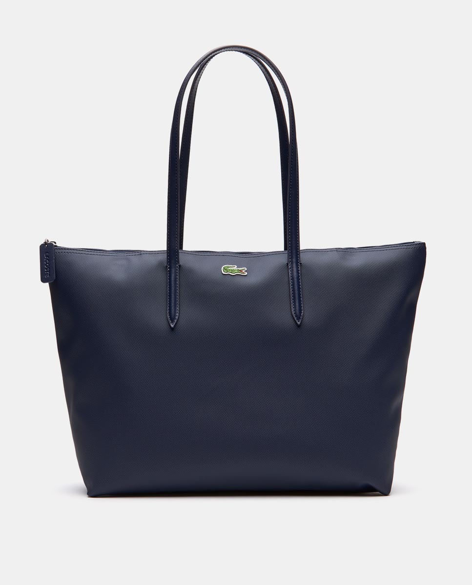 Темно-синяя сумка-тоут Lacoste с застежкой-молнией Lacoste, темно-синий матовая большая сумка для снастей 36 ltr темно серый камуфляж унисекс