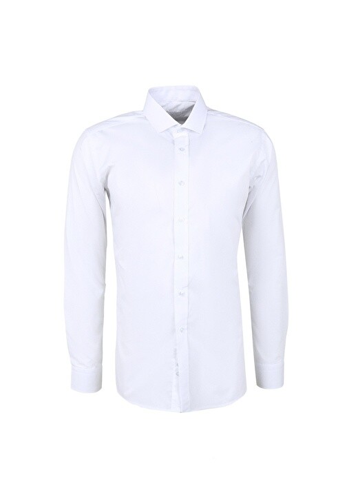 

Обычная белая мужская рубашка Slim Fit с классическим воротником Süvari