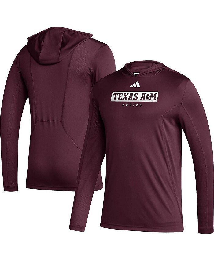 

Мужская темно-бордовая футболка Texas A&M Aggies Sideline AEROREADY с капюшоном и длинным рукавом adidas, красный