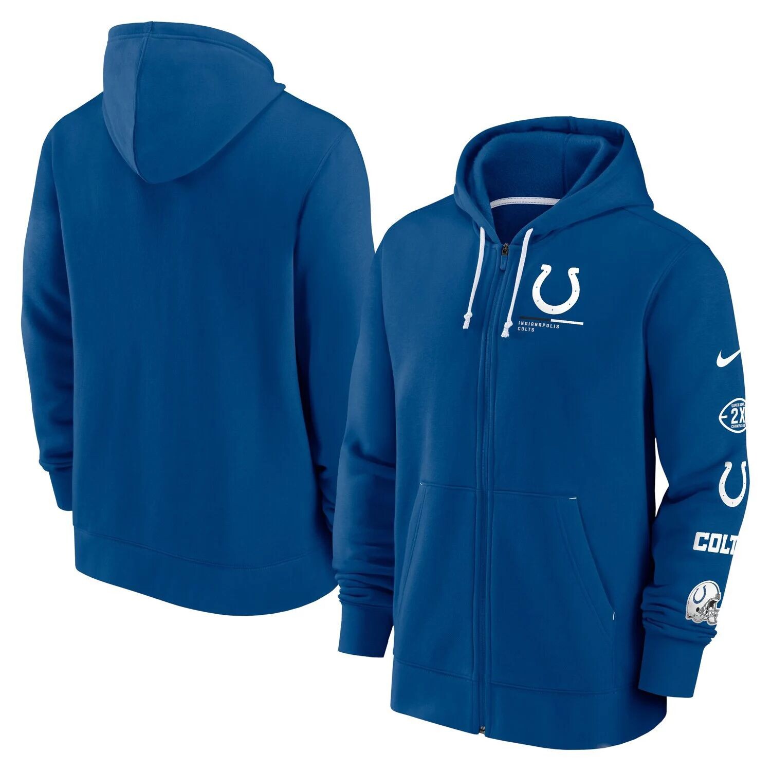 

Мужская толстовка с молнией во всю длину Nike Royal Indianapolis Colts Surrey