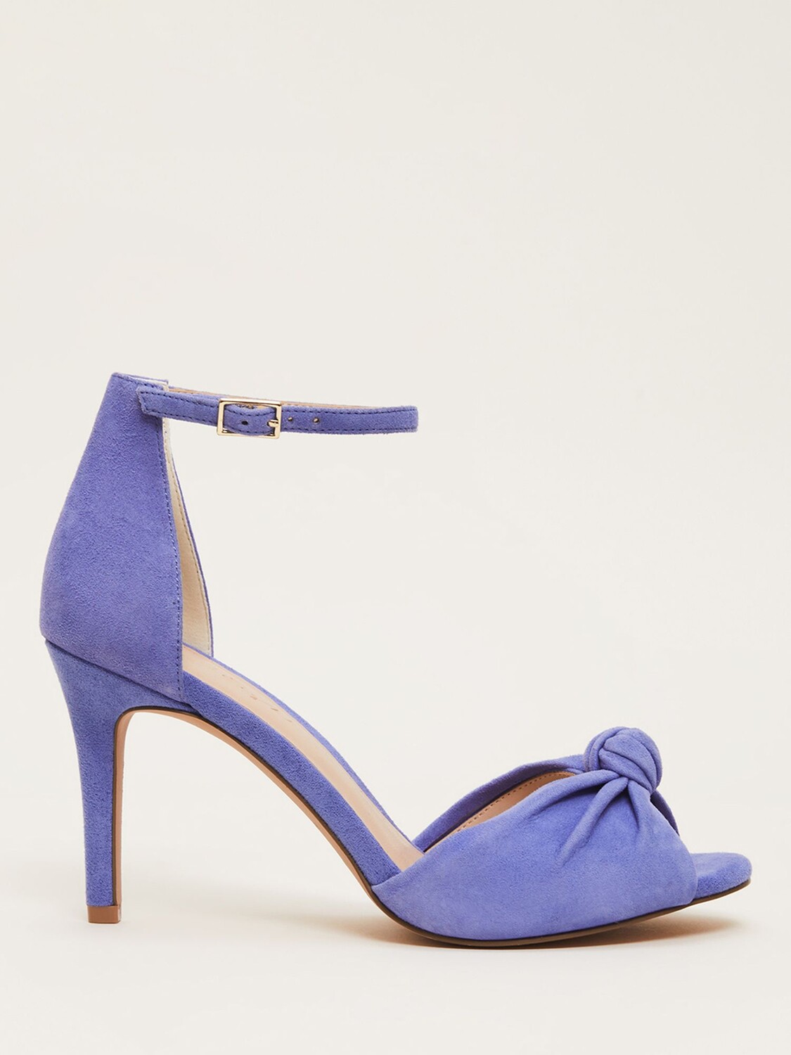 

Замшевые сандалии Phase Eight с узлом спереди, цвет Foxglove Blue