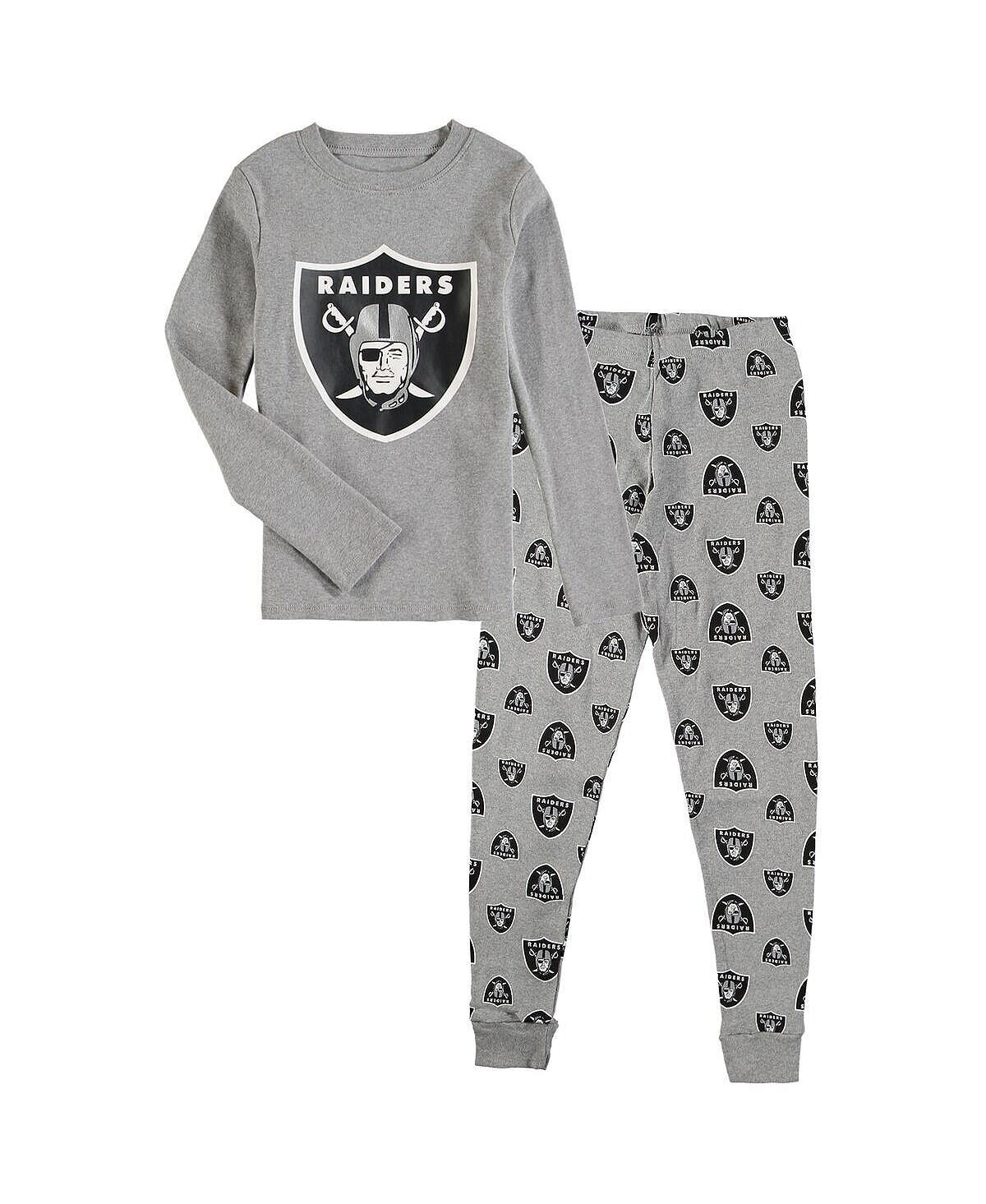 

Серый комплект для сна с футболкой и брюками с длинными рукавами Little Boys Las Vegas Raiders Outerstuff