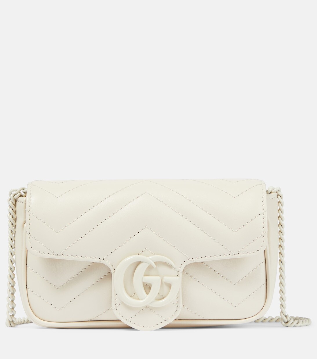 

Кожаная сумка через плечо Marmont Super Mini Gucci, белый