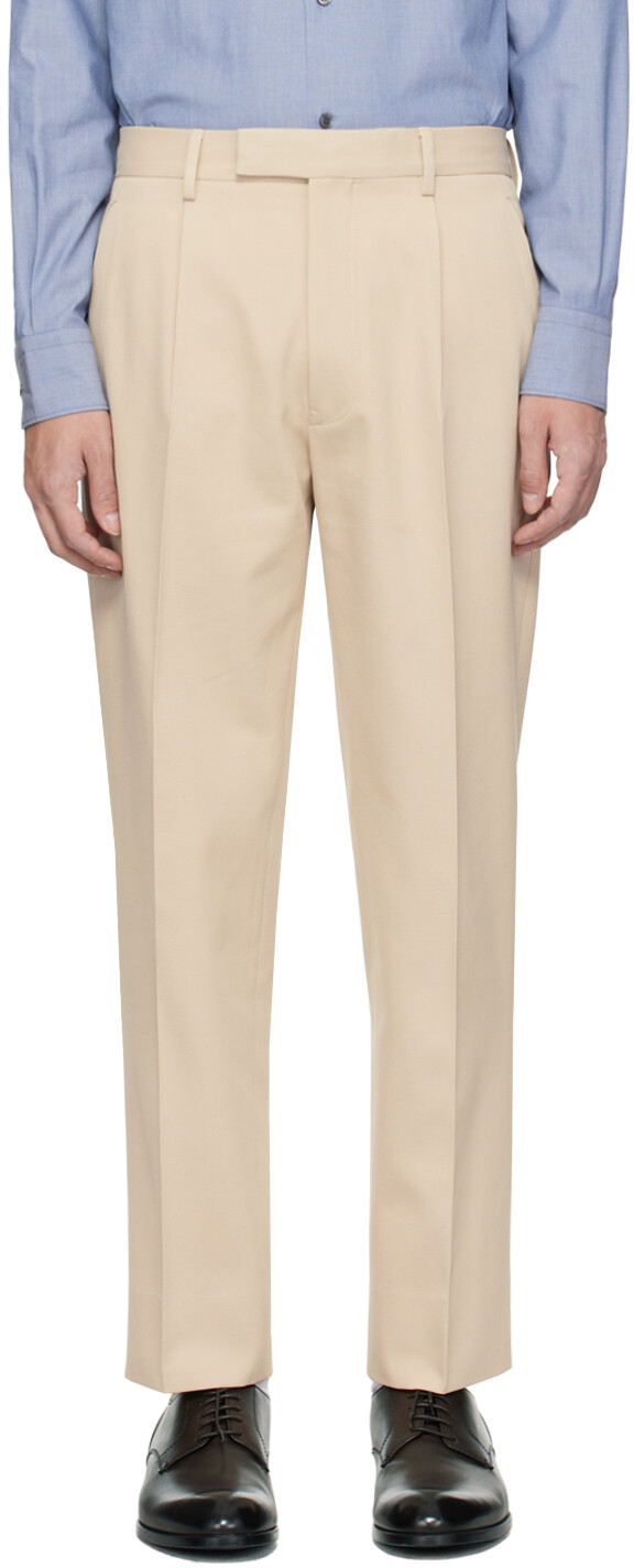 

Бежевые брюки со складками Zegna