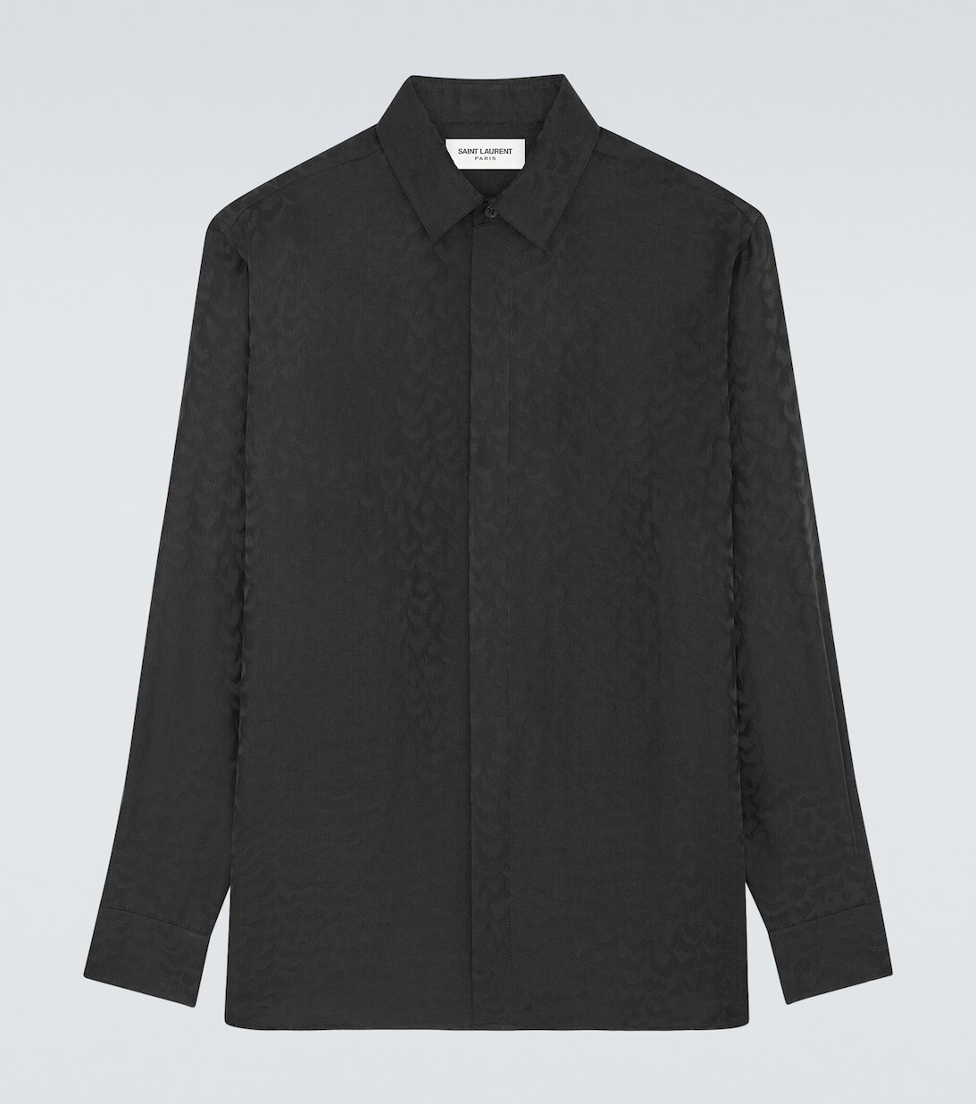 

Жаккардовая шелковая рубашка Saint Laurent, черный