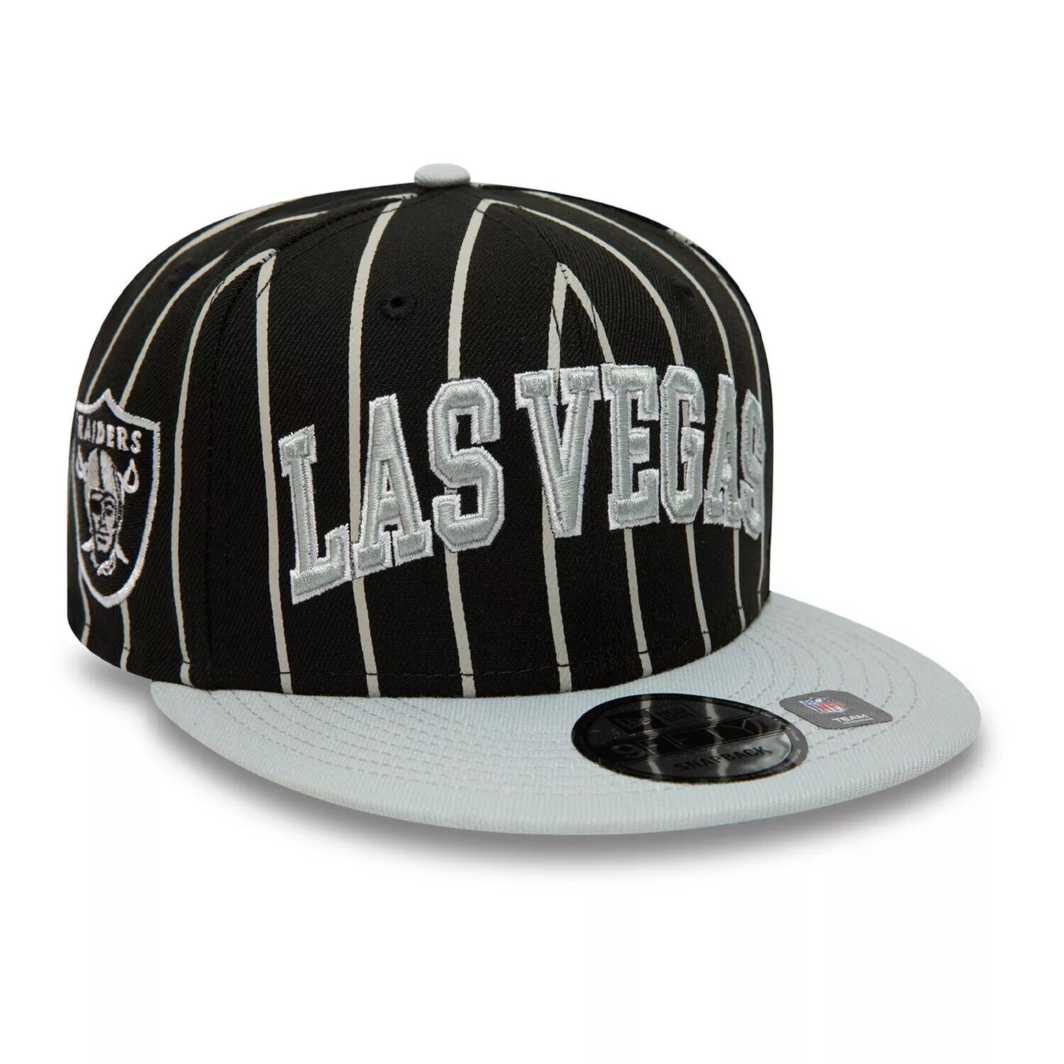 

Мужская кепка New Era черного/серого цвета Las Vegas Raiders в тонкую полоску City Arch 9FIFTY Snapback