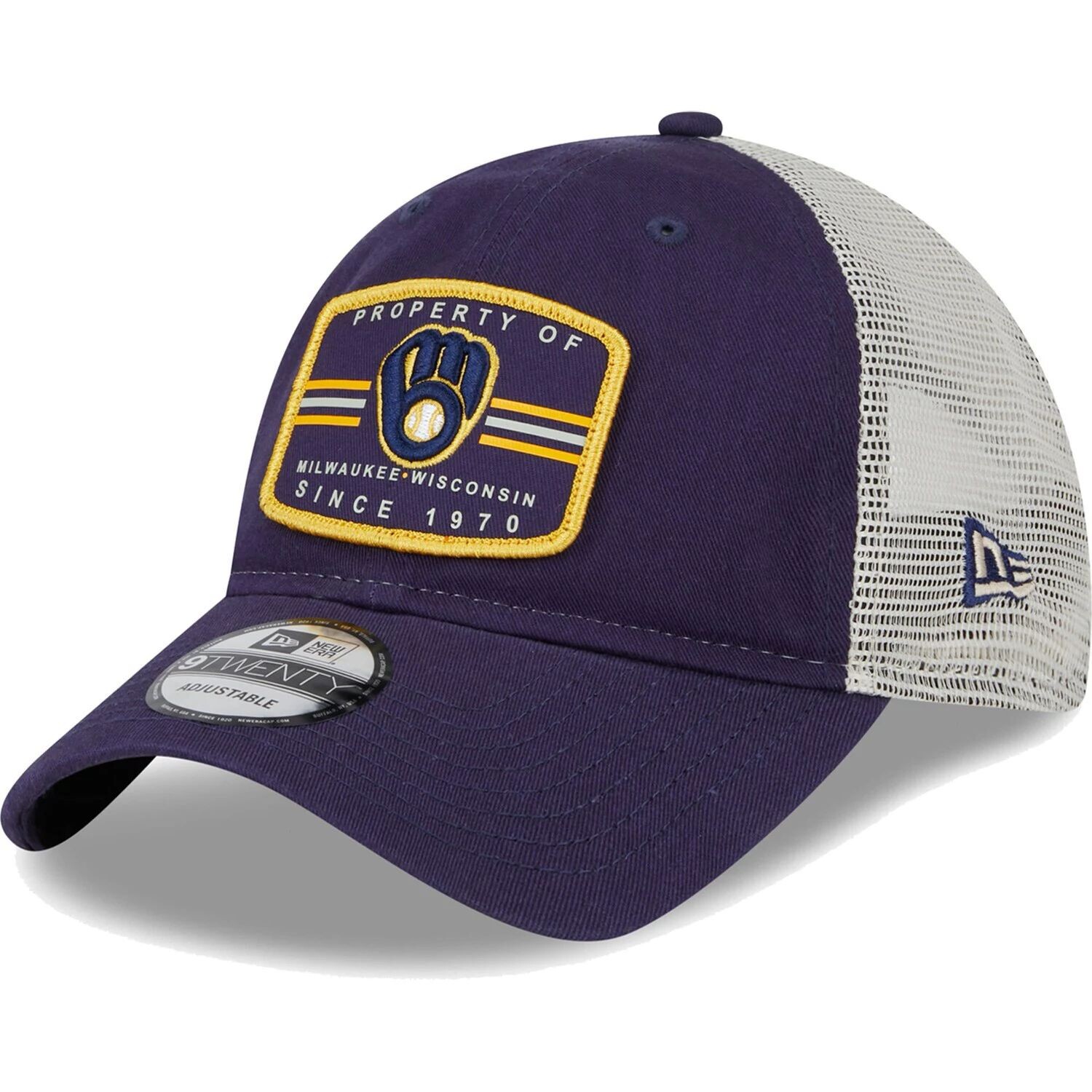 

Мужская кепка New Era Navy Milwaukee Brewers Property Trucker 9TWENTY Snapback