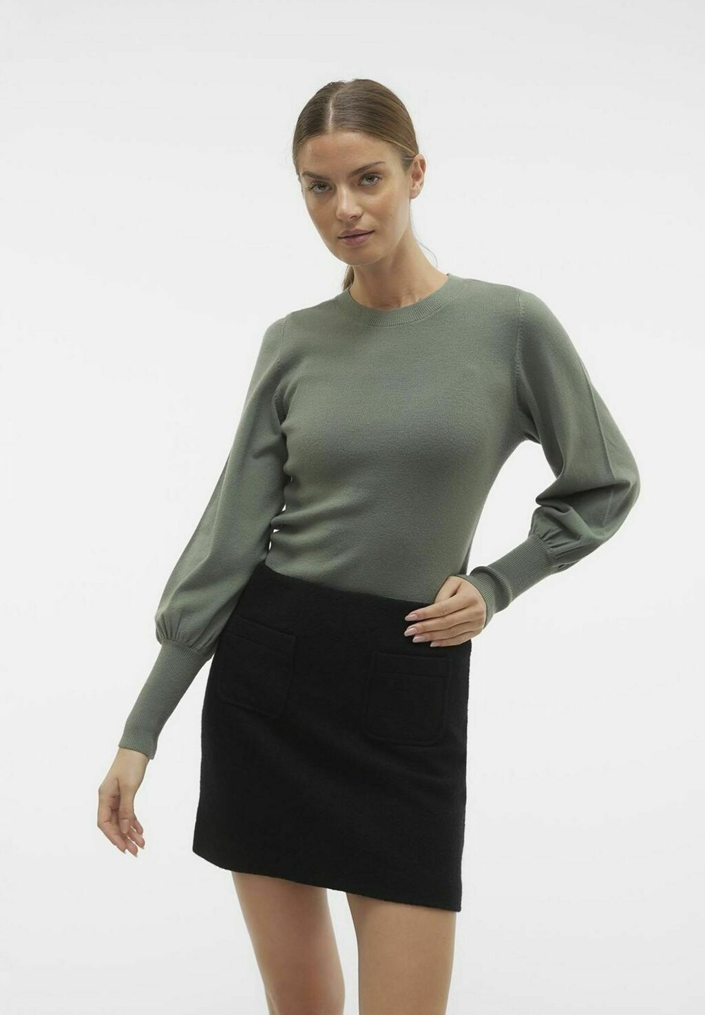 

Свитер VMHOLLYKARISPUFF Vero Moda, зеленый меланж