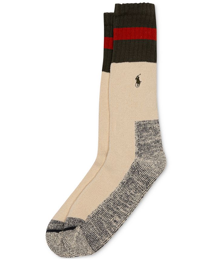 Мужские носки в полоску с манжетами Polo Ralph Lauren, тан/бежевый