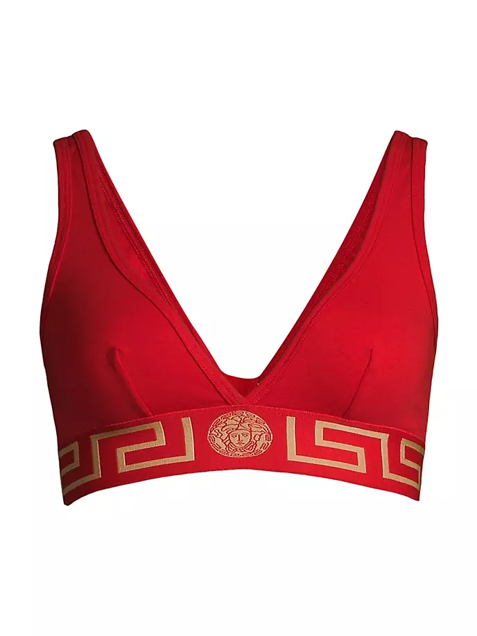 

Бралетт с каймой Greca Versace, красный