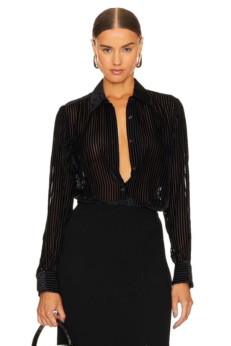 

Рубашка Rag & Bone Lila Burnout, черный