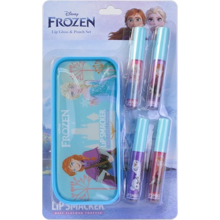 Набор блесков для губ Lip Smacker Frozen Lip Smacker Красочный подарочный набор для макияжа в стиле Frozen для детей, 4 блестящих блеска для губ и праздничный мешочек Зимняя страна чудес