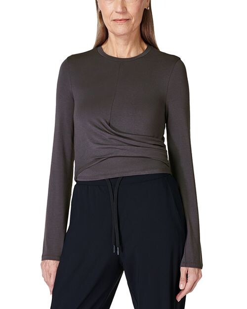 

Топ с длинными рукавами и запахом спереди Sweaty Betty, цвет Gray