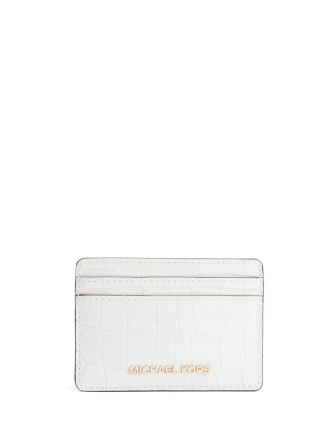 

Маленький футляр для карт Michael Kors Jet Set с эффектом крокодиловой кожи, белый